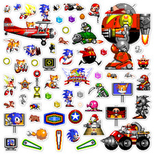 Sonic the Hedgehog 2 Stickers Sega Genesis Pixel Art 60 Sticker Pack