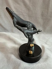 Humpback Whale and Calf Brass Sculpture by SPI Gallery