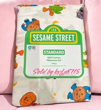 Halloween Sesame Street Standard 2 PC Pillowcase Cookie Monster Elmo 100 Cotton