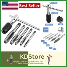 6-Piece Metric Tap Wrench Set with T-Handle & High-Speed Steel Taps for Metal...