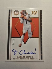 Ja’Marr Chase 2025 Panini Honors Rookie Receiving Rcd On Card Auto /75