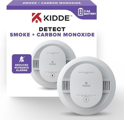 Kidde Smoke and Carbon Monoxide Detector, AA Battery Powered with LED Status Lig