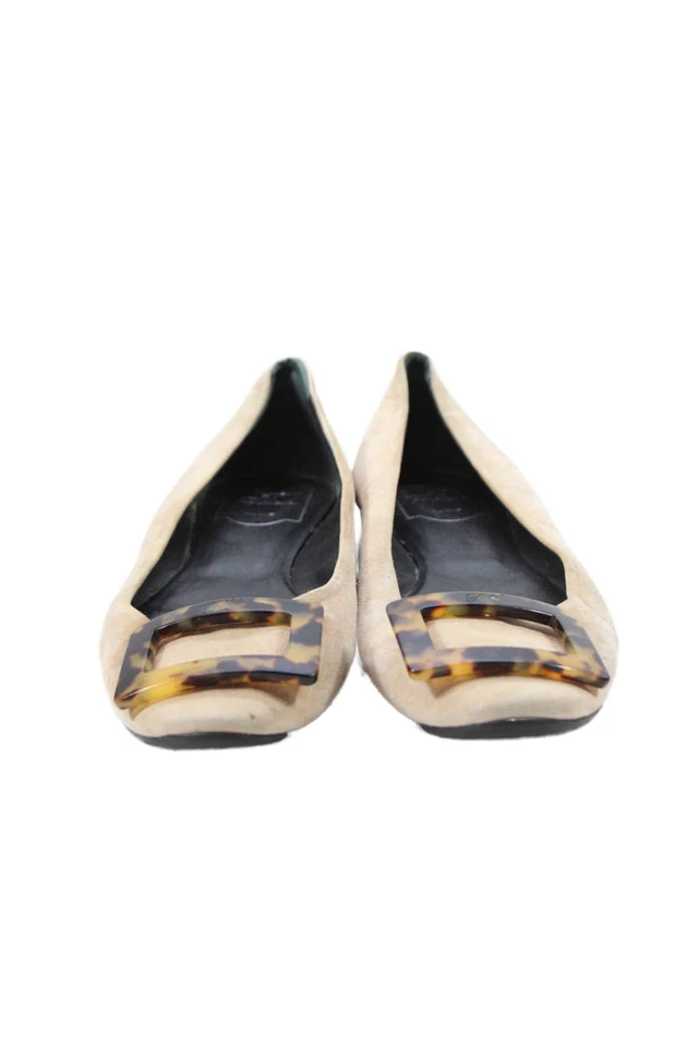 Roger Vivier Mujer Gommette Gamuza Ballet Pisos Beige Talla 9 Foto 2 de 4