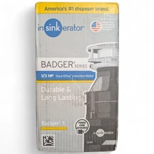 InSinkErator Garbage Disposal with Power Cord Badger 1 Standard Series 1/3 HP