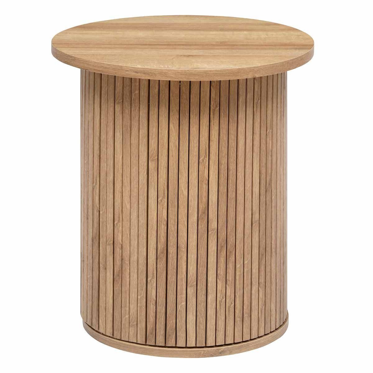 Table d'appoint minimaliste Colva 50cm beige aux finitions haut de gamme