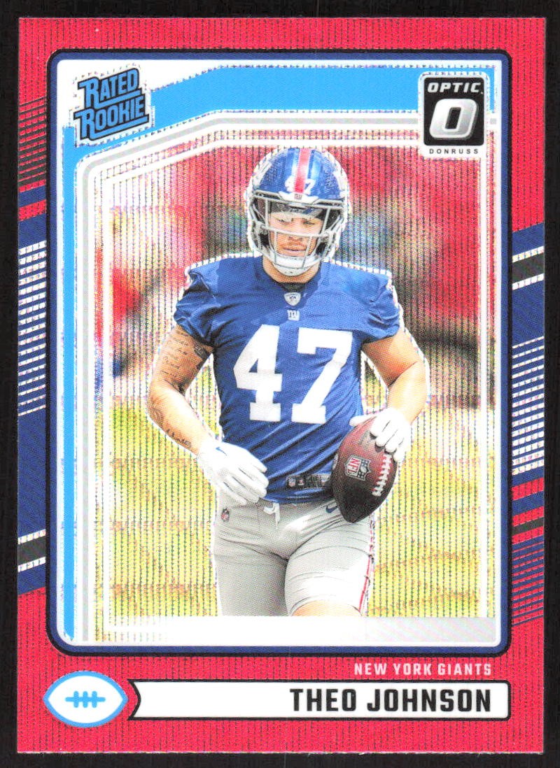 9611G 2024 Donruss #357 Theo Johnson Optic Rated Rookies Preview Red Wave