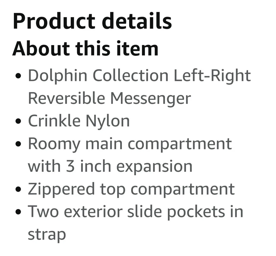 Mochila Travelon Dolphin Collection Azul Eslinga Izquierda Derecha Reversible Resistente Foto 4 de 4