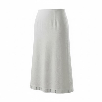 Edward Irish Linen White 100% Linen Embroidered Skirt Boho Cottagecore - Size 12