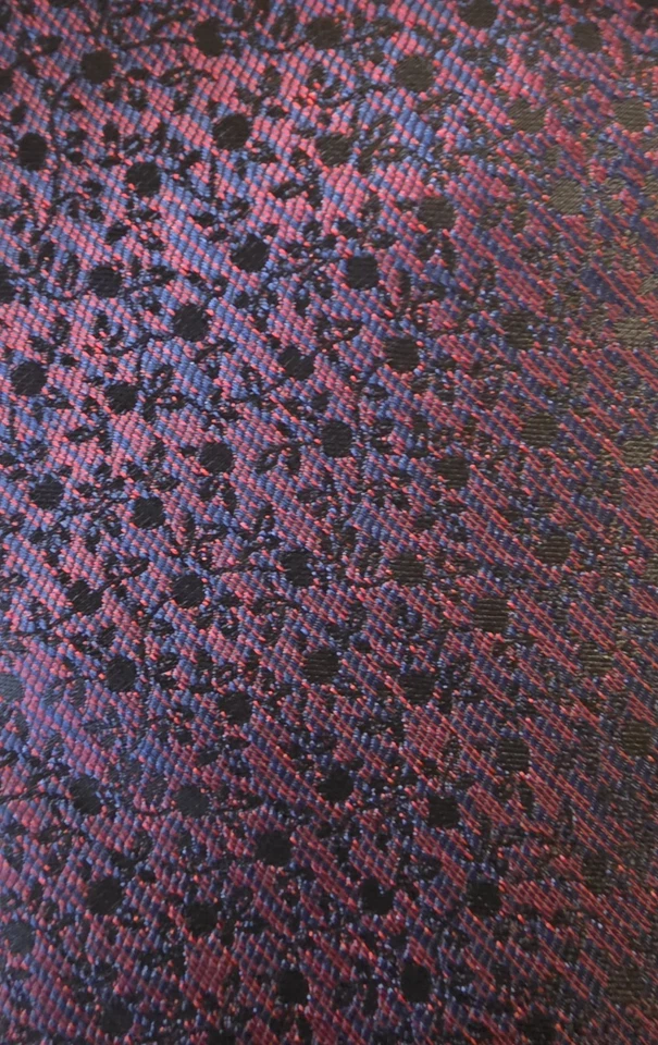 Platinum Designs Azul Oscuro Negro y Borgoña Estampado Floral Estrecho Premium... Foto 4 de 4