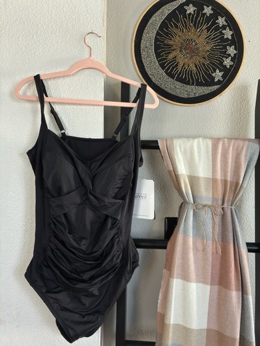 Embrace Your Curves Miracle : One Piece Swim Suit Black Vacation Resort Cruise
