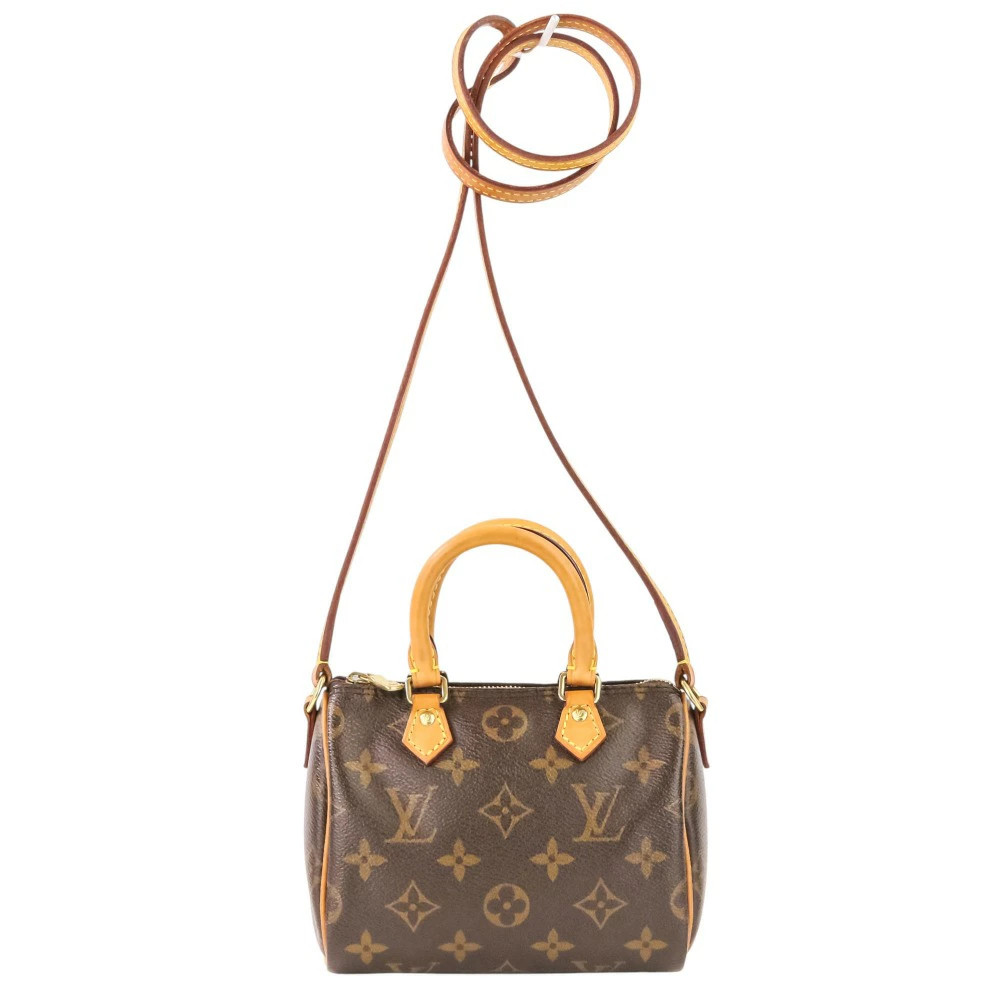 Louis Vuitton Nano Speedy Monogram Shoulder Pouch M61252 Brown Women's