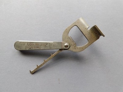E-Z Cork Puller - vintage for opening Wine Bottle - patent pending