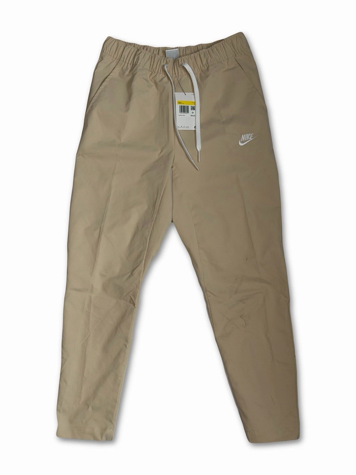 Nike Club Woven Tapered Pants Jogger Beige Tan Drawstring - Size Small