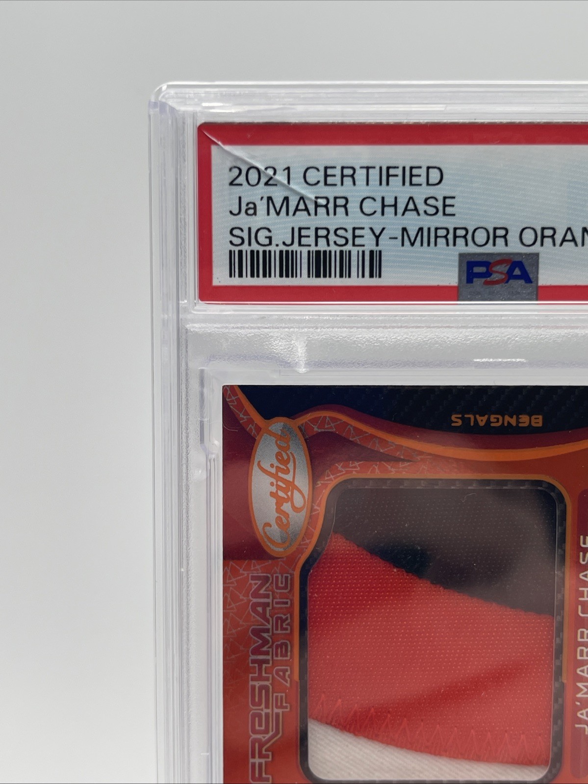 2021 Panini Certified Ja'Marr Chase RC Rookie RPA /99 Orange #207 PSA 9 (BW) view 4