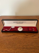 Disney Mickey Mouse Wristwatch with Red Leather Band in Original Box