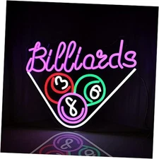 Neon Signs for Wall Decor Purple LED Light Sign for Preppy Room Decor Billiards