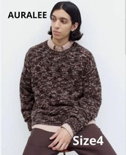 AURALEE Wool Knit Sweater Mix Brown Size4 Relaxed Fit Men's Top