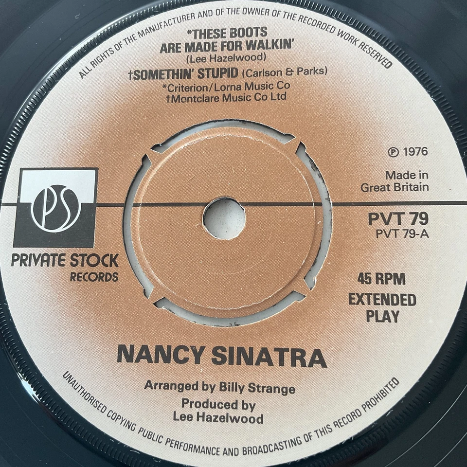 Nancy Sinatra - These Boots Are Made For Walkin - 7" Vinyl EP EX 1976 PVT79 - A1 Foto 4 de 4