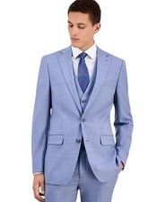 Calvin Klein Mens Slim fit Suit Jacket Blazer 38 R Powder Blue Solid Stretch