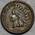 About Uncirculated 1860 Indian Head Cent, Sharp specimen.