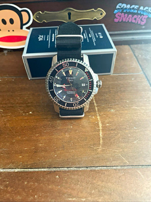 Tissot Seastar 1000 Auto 300m Black Dial 44mm SS Diver Nylon Strap