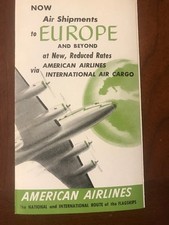 RARE-1947 American Airlines International Cargo Brochure-FedEx-Europe freight