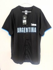 FIFA World Cup 2026 Argentina Soccer Jersey Men's Large Black Button Up NWT