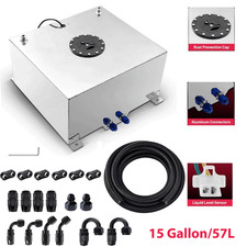 15 Gallon Polished Aluminum Fuel Cell Tankcaplevel Sendernylon Fuel Line Kit