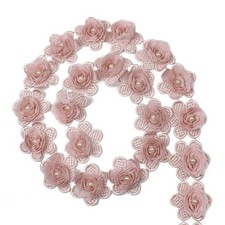 12.8m Perlen Blume Organza Spitzenrand für DIY Kleid Saum Handwerk-Nähen Zubehör