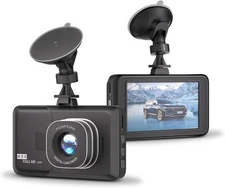 3″ 1080P HD Car Dash Cam with 24-Hour Recording, Night Vision, 170° View