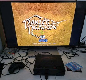 Sega Saturn MK-80000 Black Console Bundle. TESTED WORKS 