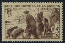 1945-Timbre france neuf**/Victimes de la guerre-PTT-Surtaxe-Stamp-Yv.737