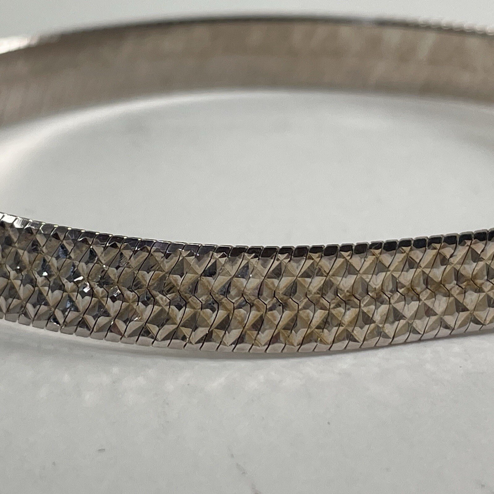 Etched Pattern Design Bracelet Signed Italy Rose/… - image 5