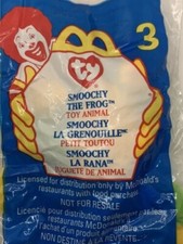 SMOOCHY THE FROG 3 McDonalds Happy Meal, TY Teenie Beanie Babies, 1999 .