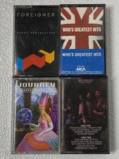 4 Cassette Lot Foreigner, Journey, Who, Eagles, Greatest Hits