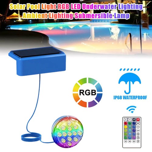 Solar Unterwasser Licht LED Fernbedienung Poolbeleuchtung Poollampen Magnetisch - Bild 2 von 23