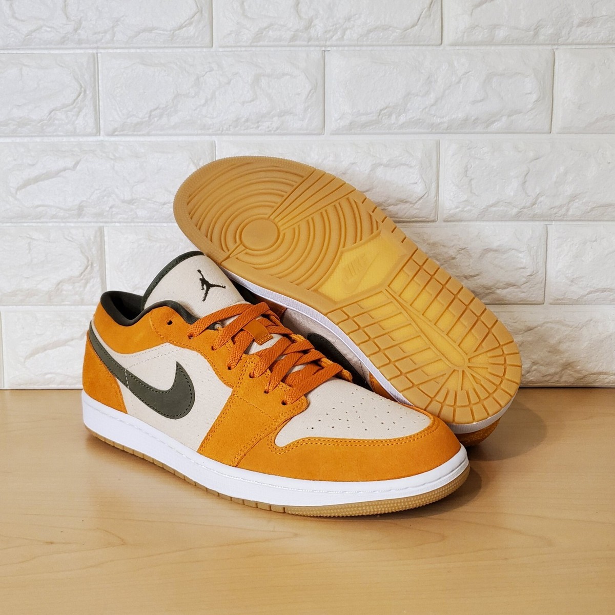 Nike Air Jordan 1 Low SE \'Ceramic\' Light Curry Sneakers Size 7.5 & 11 Sh… AIR JORDAN 1 LOW CERAMIC - LIGHT CURRY | UNBOXING AND  main image 3