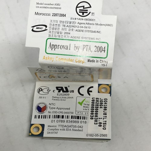 Toshiba Satellite A105-S101 PSAA2U-01T018 Laptop 2207/2004 Modem 6028B0000303 - Picture 2 of 2