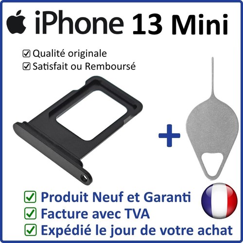 Tiroir Carte SIM Noir Pour IPhone 13 - Avec Joint étanche Et Outil D'extraction - Pièce Neuve