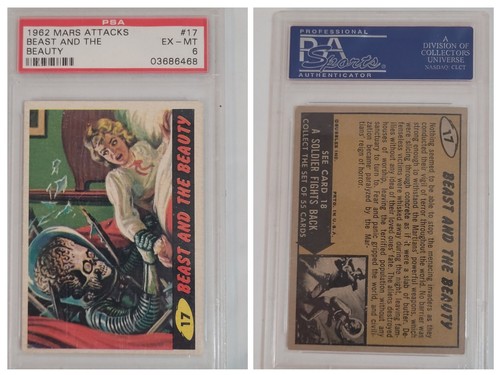 1962 Topps Mars Attacks #17 Beast and the Beauty — PSA (grade unconfirmed)