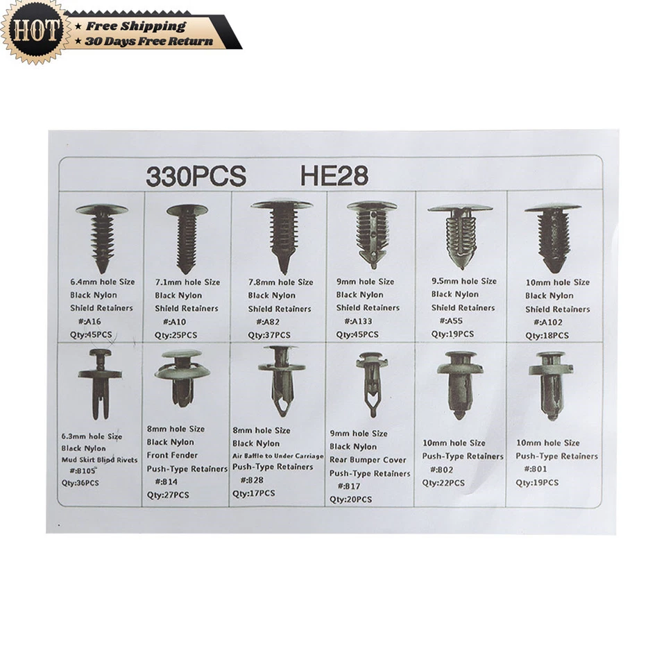 Retenedor de pasadores automotrices de empuje Silscvtt 330 para GM Ford Toyota Honda Foto 2 de 4