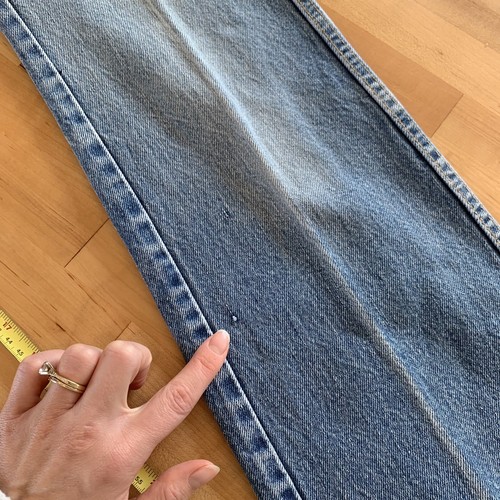 Vintage Levi's Jeans Big E Maroon Logo Tab High Rise Flare 60s 70s Size 23 x 32 - Picture 9 of 12