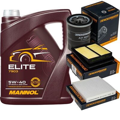DENCKERMANN Inspektionspaket MANNOL Elite 5W-40 5L für Honda Jazz II 1.3 iDSi