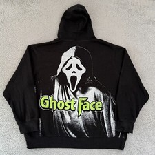 Scream Ghost Face Sweatshirt Mens 3XL Black Hoodie Graphic Long Sleeve Movie