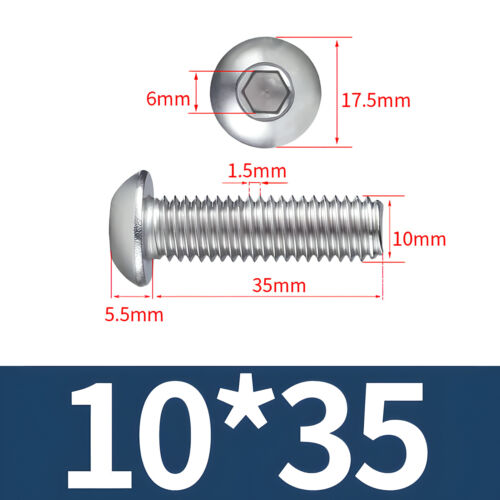 Viti a testa cilindrica M2 M2,5 M3 M4 M5 M6 M8 M10 ISK acciaio inox A4 V4A DIN ISO 7380 - Foto 105 di 111