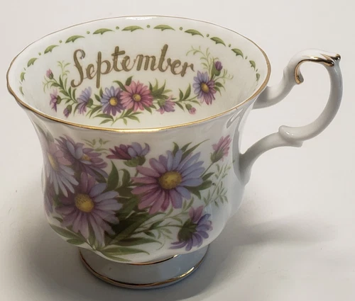 VTG ROYAL ALBERT FLOWER THE MONTH SERIES SEPTEMBER COFFEE CUP MICHAELMAS DAISY