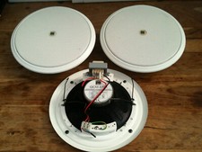 CES AUDIO QCM-8101 100v Line Ceiling SPEAKERS x3 Metal Round White Quick-Mount