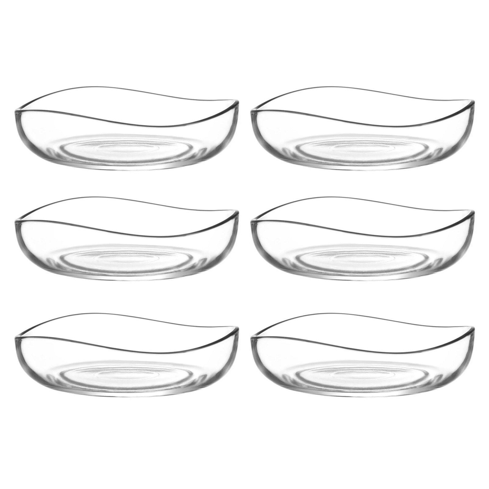 6x Glass Serving Dishes Small Bowls Dips Sauce Spreads Condiment Snack