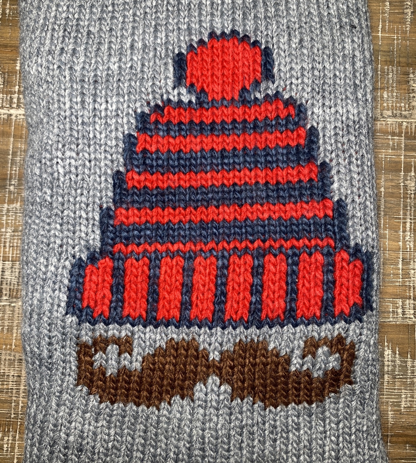 Gap Kids JUMBO Christmas Stocking Pottery Barn West Elm Knit Mustache 24”  RARE