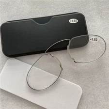 2Pcs Ultra Thin Reading Glasses Nose Clip Optics Presbyopic +1.0+1.5+2.0+2.5+3.0